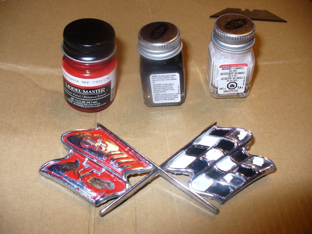 Experimenting w/ Testor's paint insignia red, gloss black, and gloss
