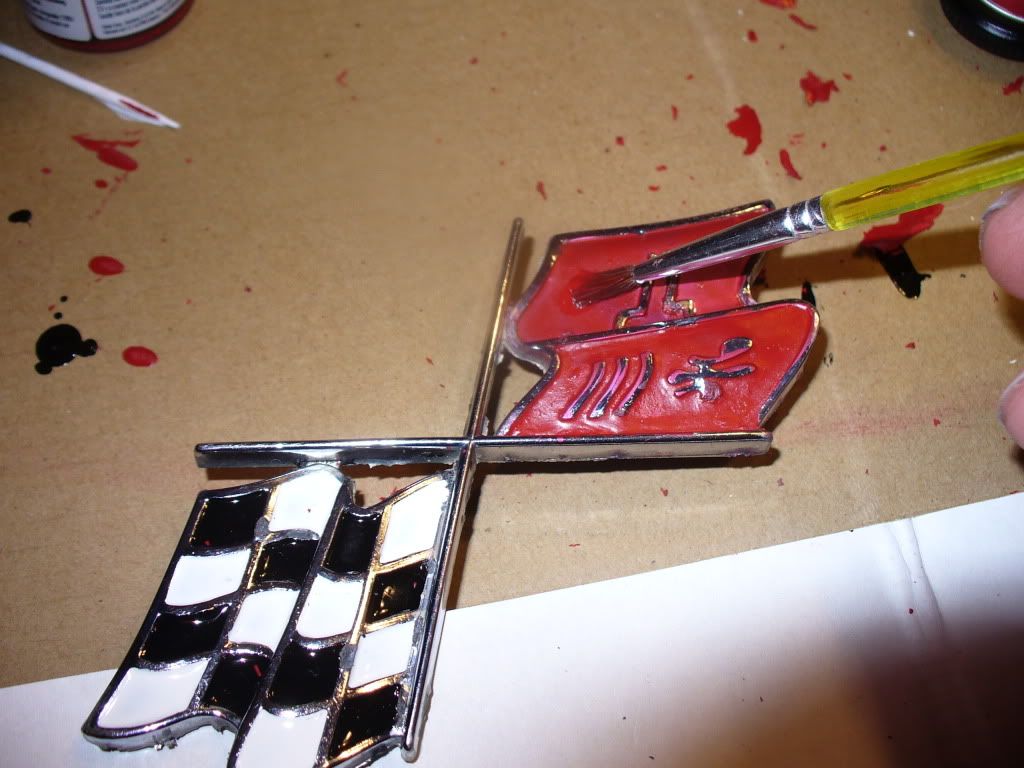 Experimenting w/ Testor's paint insignia red, gloss black, and gloss