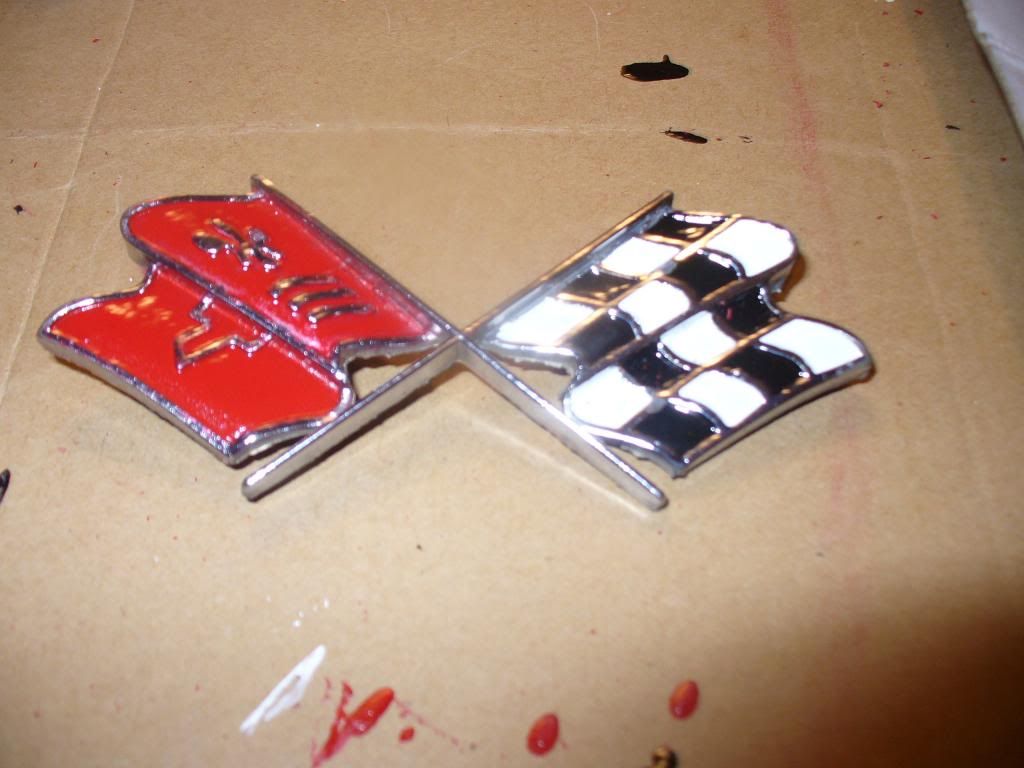 Experimenting w/ Testor's paint insignia red, gloss black, and gloss