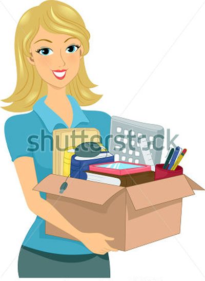 woman carry office box