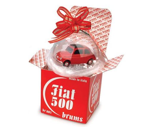 Brums Christmas 2004 Tree Ball No.1 - Fiat 500 (Red) - Brumm 1/43 BR001