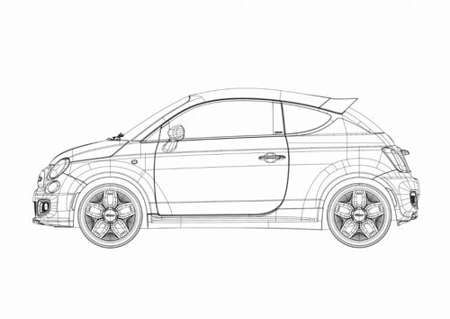 Fiat 500 Coupe Zagato CAD Drawings