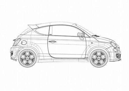 Fiat 500 Coupe Zagato CAD Drawings