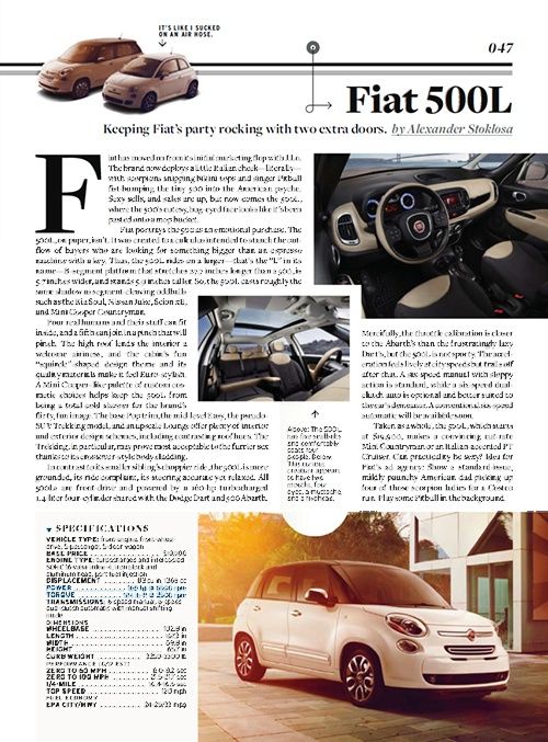 Fiat 500L Review - Car And Driver Vol.59 No.03 09.2013