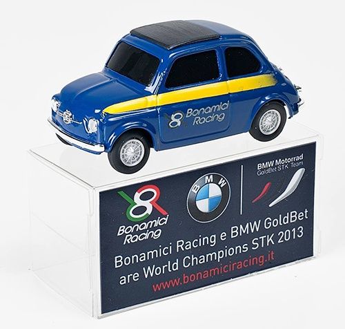 Fiat 500 Bonamici Racing 2013 - Brumm 1/43 Ref. S13/58C Blu/Giallo