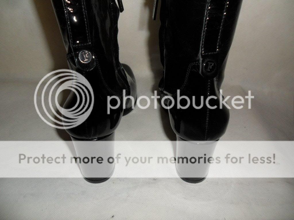 OVER KNEE US 6.5 GIANFRANCO FERRE BOOTS WOMAN BLACK STRETCH PATENT 