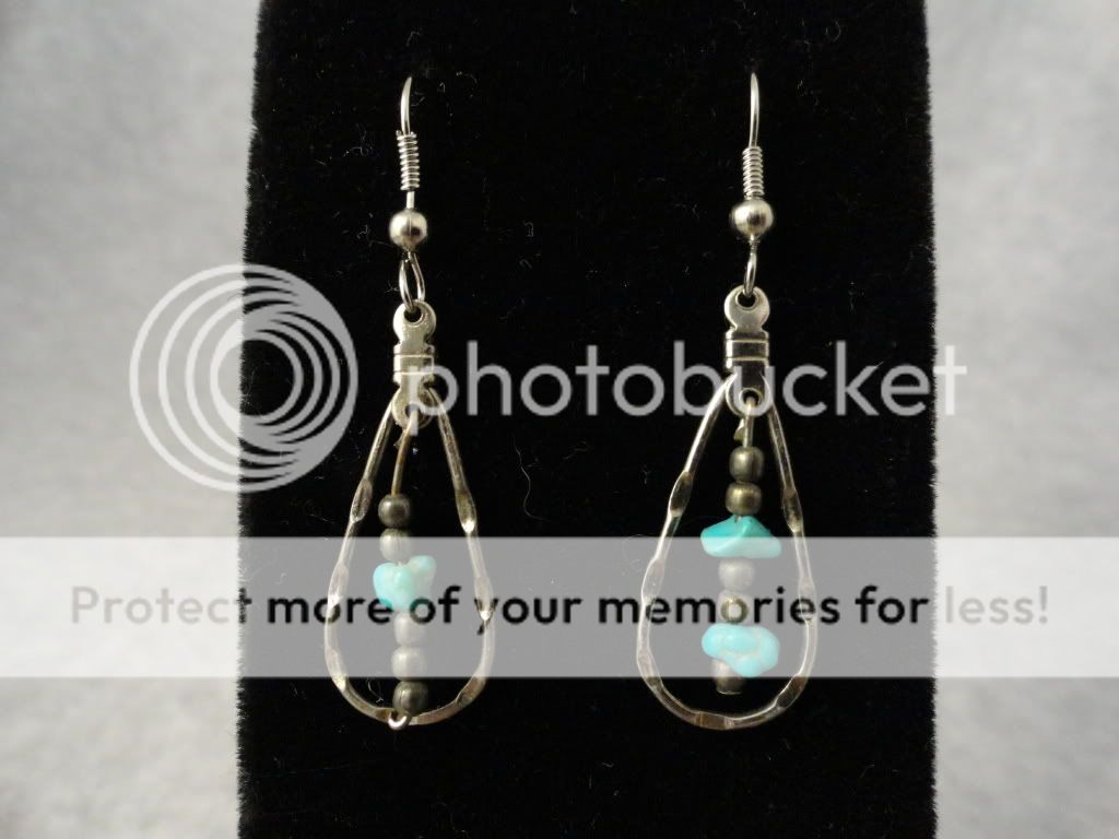   Navajo silver TURQUOISE earrings authentic Old Pawn Jewelry  