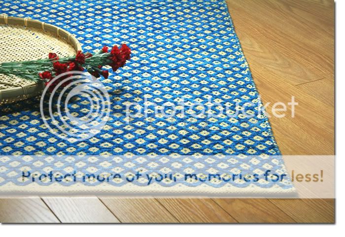   Handmade 120x180 cm (4x6) Diamond Pattern Area Rug/Mat, Color Azure