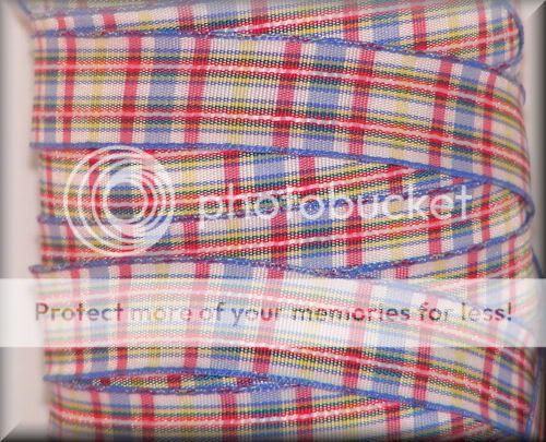   for 2 yards of this adorable 5/8 inch of BACK TO SCHOOL PLAID RIBBON